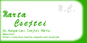 marta csejtei business card